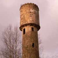 Crenelated Concrete Water Tower