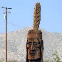 Big Hand-Carved Indian Head