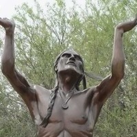 12-Foot-Tall Bronze Indian