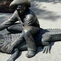 Alligator Wrestler Statue