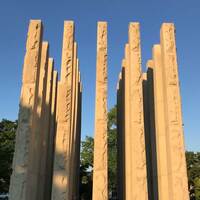 Limestone Pillars - Veterans Memorial