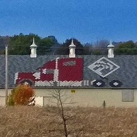 Barn with Semi Truck Shingle Roof