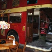 Double Decker Bus Inside Restaurant