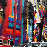 Kaleidoscopic Mural of Bob Dylan