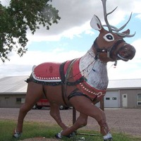 Cow-Reindeer Statue and Odd Mailbox