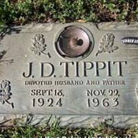 Grave of J.D. Tippit: Oswald Shot Him
