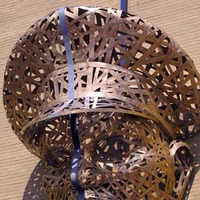 Policeman Head Metal Sculpture