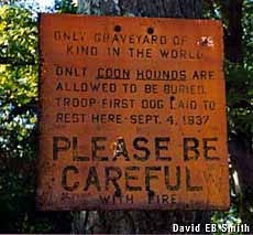Coon Dog cemetery sign.