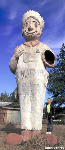 Vandalized statue at Styx River Water World.