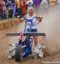 Lauri Waller,  two-time defending champion in the ladies division of the World Championship Rotary Tiller Race.