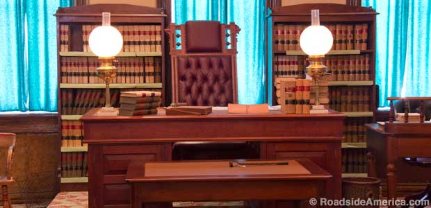 Judge Parker's courtroom desk.