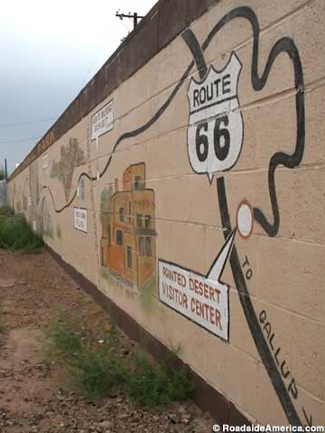 Route 66 mural detail.