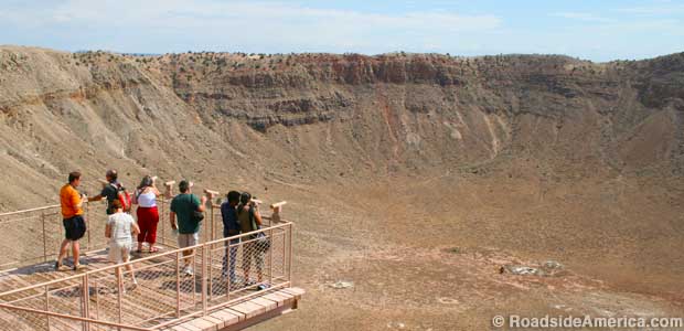 Observation platform at the Meteor Crater.