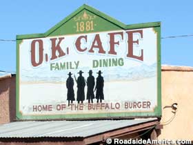 Dining at the O.K. Cafe.