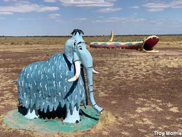 Prehistoric creatures are given free rein at Bedrock City.