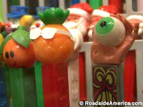 Rare Pineapple Pez and Psychedelic Eye Pez.