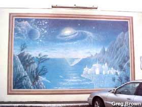 Outside space mural.