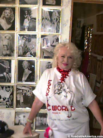 Dixie Evans and the history wall