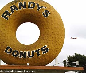 Randy's Donuts is a familiar landmark near LAX.