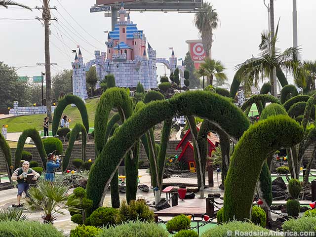 Loopy topiary at the mini-golf.