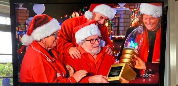 Rombeiro family wins on ABC-TV's The Great Christmas Light Fight.
