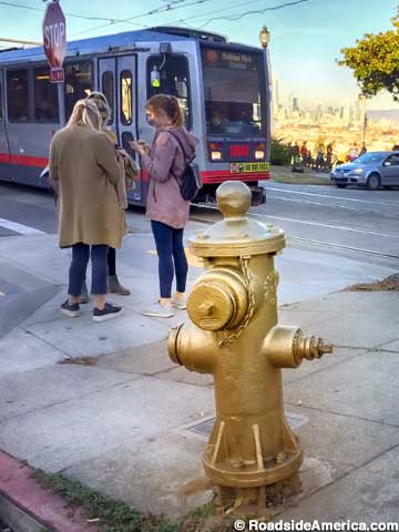 The Gold Fire Hydrant.
