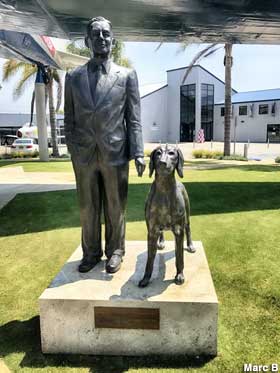 Donald W. Douglas and his dog.