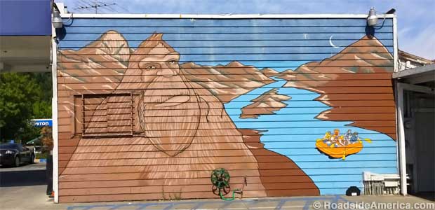 Bigfoot rafting mural.