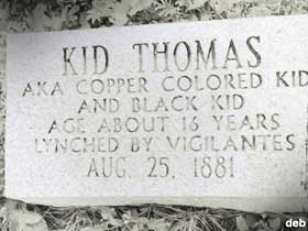 Kid Thomas grave marker.