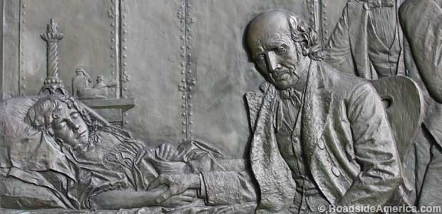 Homeopathy Founder bas relief.