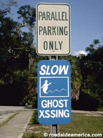 Slow - Ghost Crossing sign.