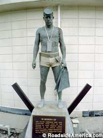 Navy SEAL statue.