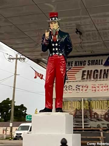 Uncle Sam statue.