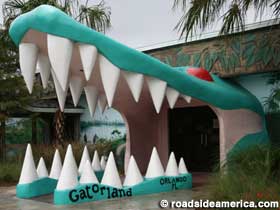 Gatorland's prey's-eye-view front door puts visitors in the proper frame of mind. Kissimmee, Florida.