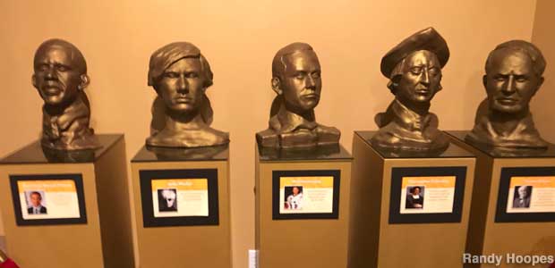 Famous chocolate heads: Obama, Warhol, Armstrong, Columbus, Edison.