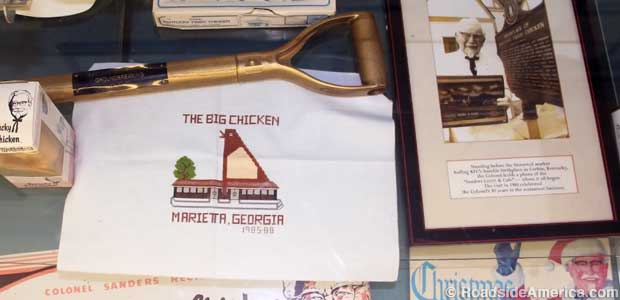 Big Chicken memorabilia on display.