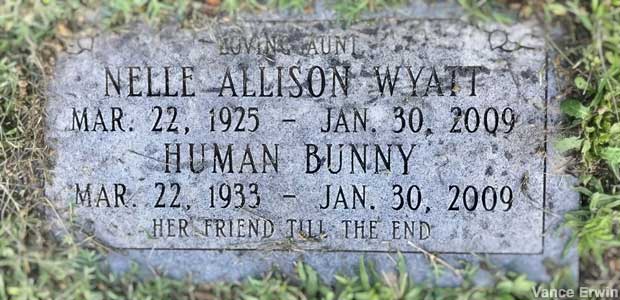 Human Bunny grave marker.