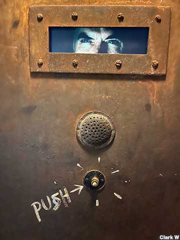 Push button on cell door.