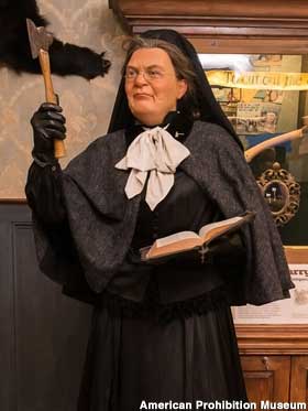 Wax Carrie Nation at the American Prohibition Museum.
