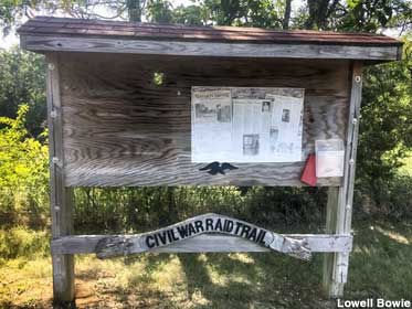 Civil War Raid Trail information board.
