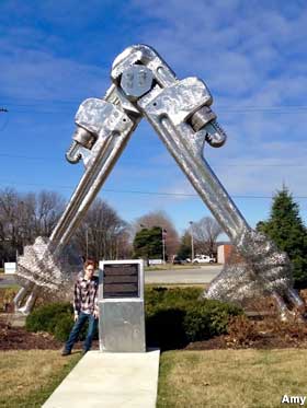 Wrench sculpture.