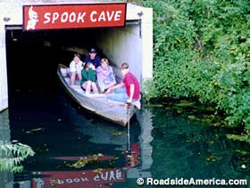 Boat tour exiting Spook Cave.