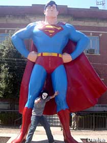 Superman statue.