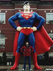 Superman statue.