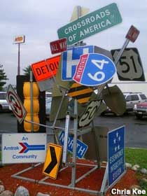 Road sign art.