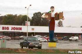 Big John, giant grocery store clerk.