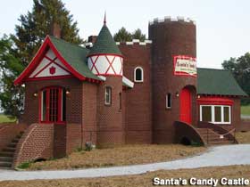 Exterior view of Santa's Candy Castle.