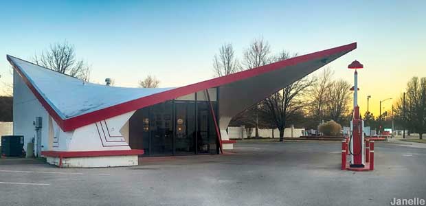 World's First Batwing Gas Station.