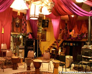 The drum circle room, after a reality show makeover.