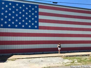 American Flag wall.